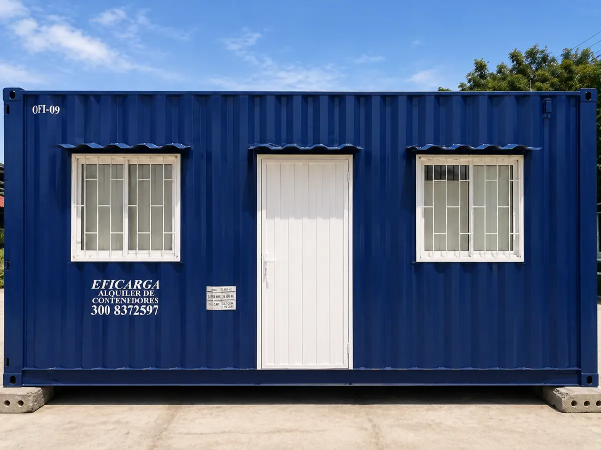 Oficina modular de 20 pies acondicionada, disponible en Santa Marta